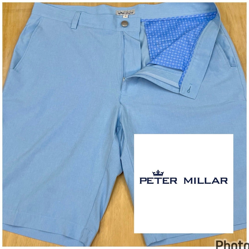 Peter Millar Shackelford Performance Hybrid Shorts Mens 35x10 Classic Fit Blue
